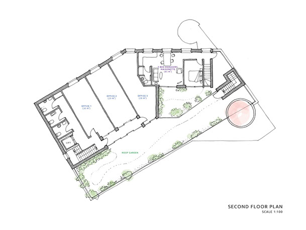 Hand drawing, architects, Innes Architects, Methodist, church, Hand drawing, Second floor plan, architects, Innes Architects, Methodist, church, competition