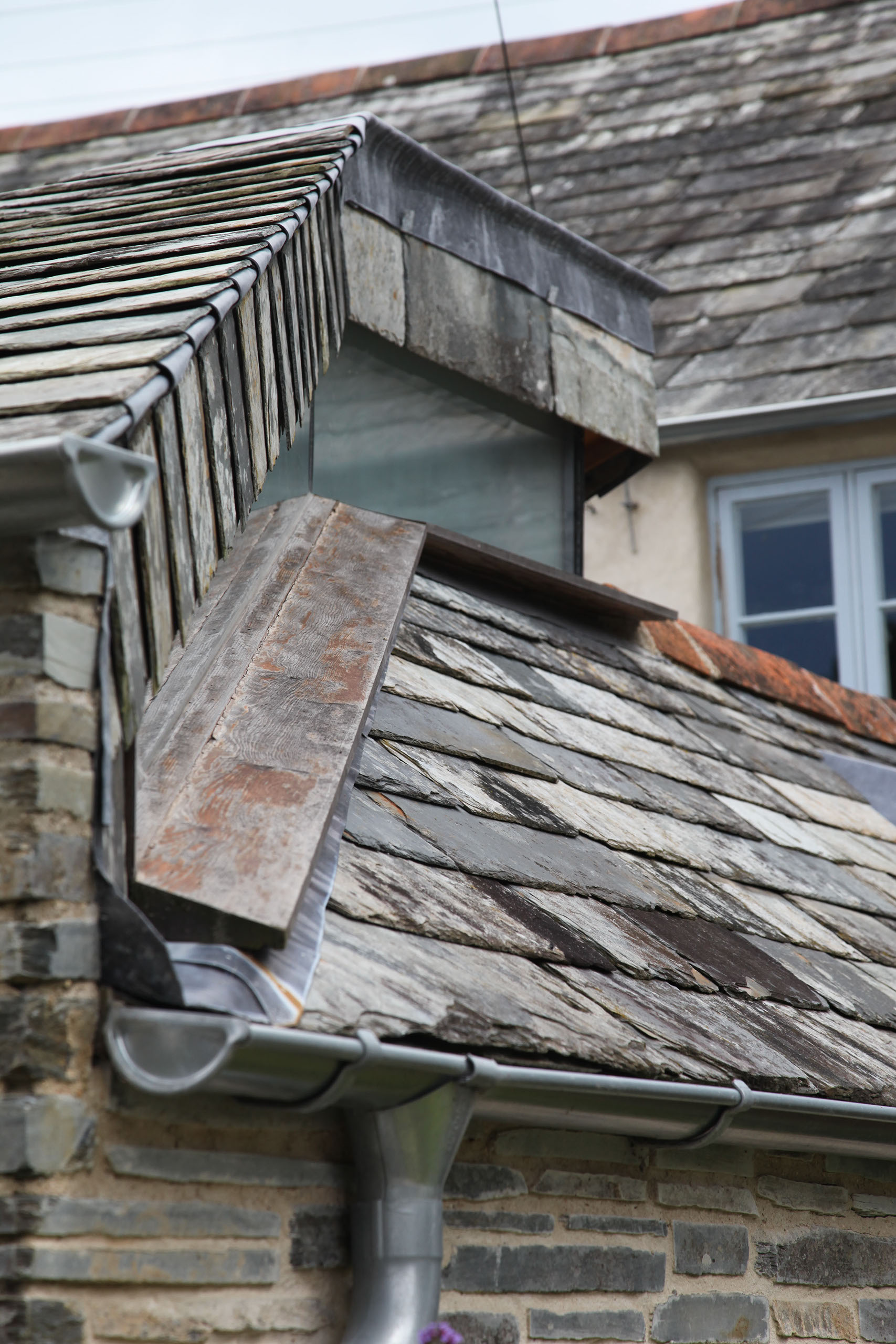 St Teath, Cornwall, Riley House, detail of roof and glazing
