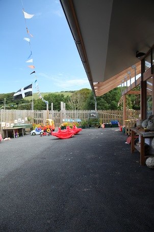 Boscastle Playgroup, Cornwall, Playground Under Over-hang