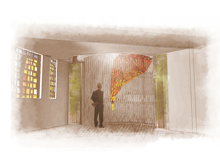 Innes architects, Cornwall, Competition, methodist chruch, perspective architecture, architect